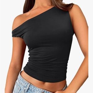 Black off the shoulder top